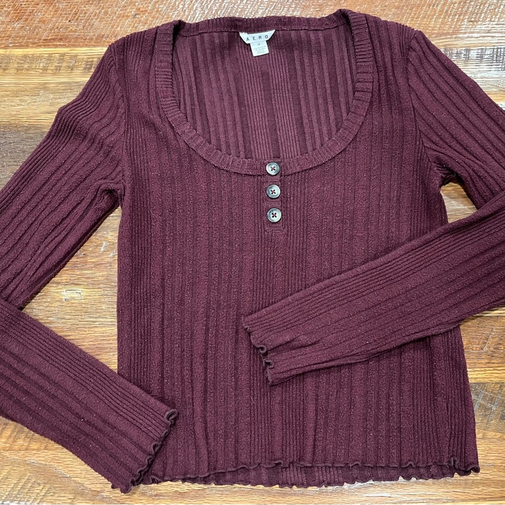 Aero Womens Ribbed Sweater, Size Medium